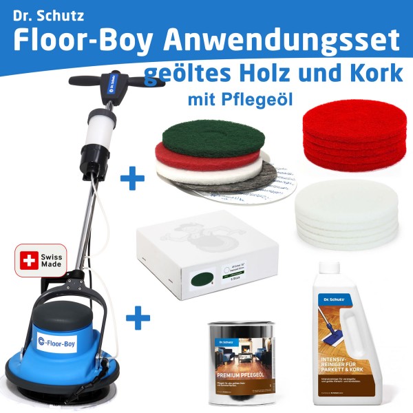 Set für geölte Holz- und Korkböden mit Pflegeöl