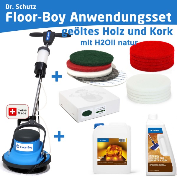 Set für geölte Holz- und Korkböden mit H2Oil natur